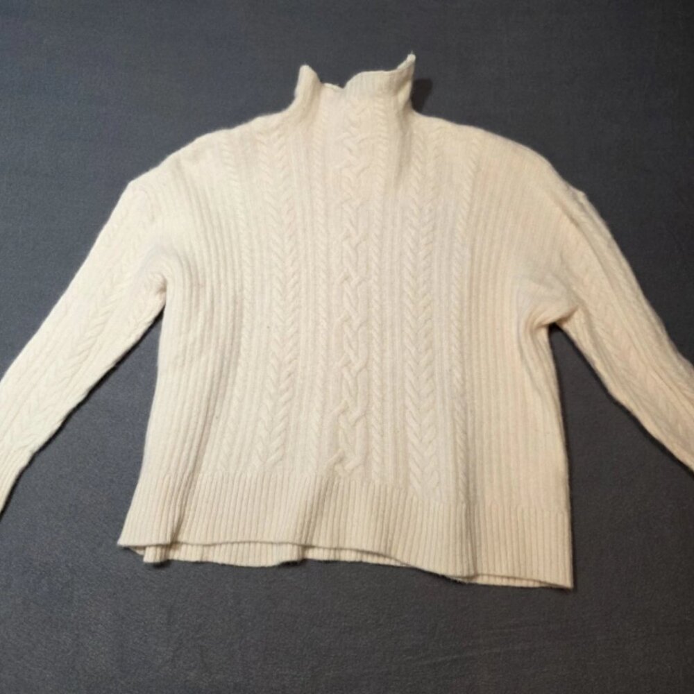 Ralph Lauren Black Label Cream Cashmere Mockneck Sweater Sz L